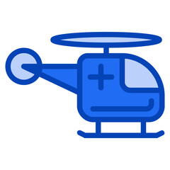 Helicopter blue icon