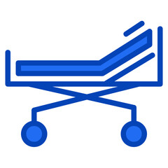 hospital bed blue icon