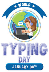 World typing day January icon