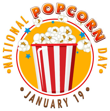 National Popcorn Day Logo Banner