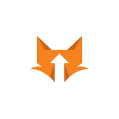 Fox Arrow Logo Simple. Fox Icon. Growth Fox