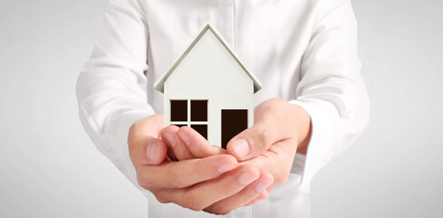 House Residential Structure in  hand ,business home idea