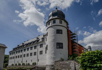 Fototapeta na wymiar Schloss Stolberg mit Gerüst 