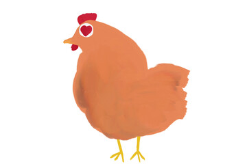 嬉しい鶏(目がハート) © Bambi and Sunny