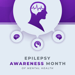 Epilepsy Awareness Month Celebration Vector Design Illustration for Background, Poster, Banner, Advertising, Greeting Card
