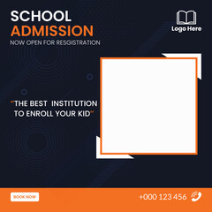 School admission banner illustration