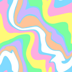 Abstract Hand Drawing Psychedelic Camouflage Wavy Liquid Tie Dye Marble Brush Strokes Seamless Vector Pattern Isolated Background
