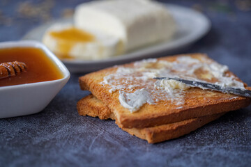 Cream (butter cream) and pine honey for Turkish breakfast