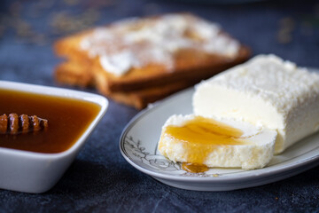 Cream (butter cream) and pine honey for Turkish breakfast