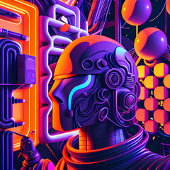 Modern Fantastic Illustration: A Dreamlike Scene of colorful Fantasy and detailed Glow