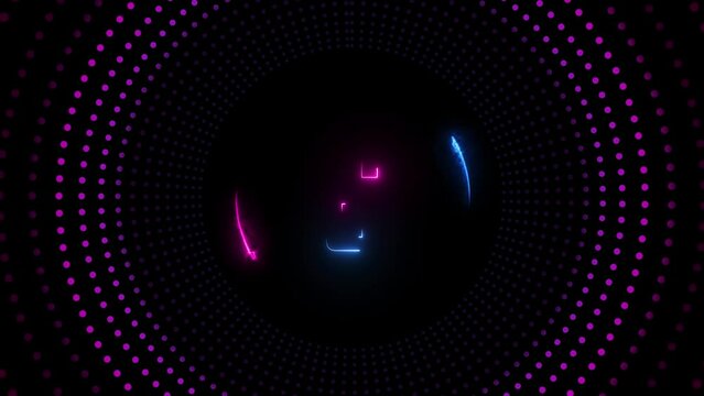 10 seconds countdown timer animation with glowing neon number text from 10 to 1, cosmic effect appears