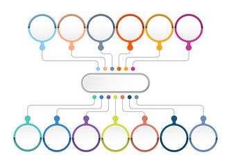 Process infographic with 13 steps, process or options.