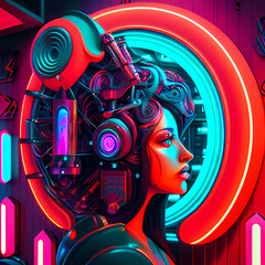 Modern Fantastic Illustration: A Dreamlike Scene of colorful Fantasy and detailed Glow