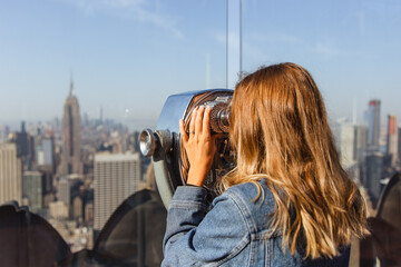 Tourist in New York Empire State Building View