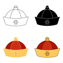 Chinese Hat in flat style isolated