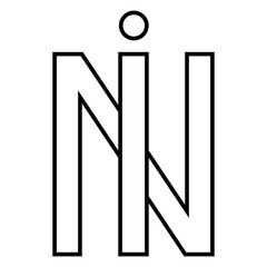 Logo sign in ni icon nft interlaced letters i n