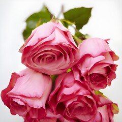 Pink roses background. Valentine's Day. Generative AI.