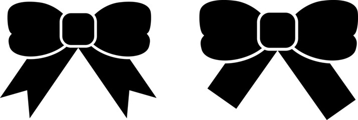 Bow, vector icon. Black bow on a white background.