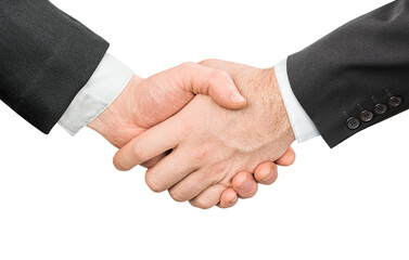 Fototapeta na wymiar handshake of two businessmen on a white isolated background
