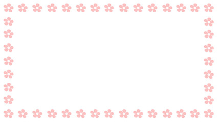 cute frame with pink flowers on the white background