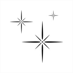 Sparkle Star Icon Vector Illustrations