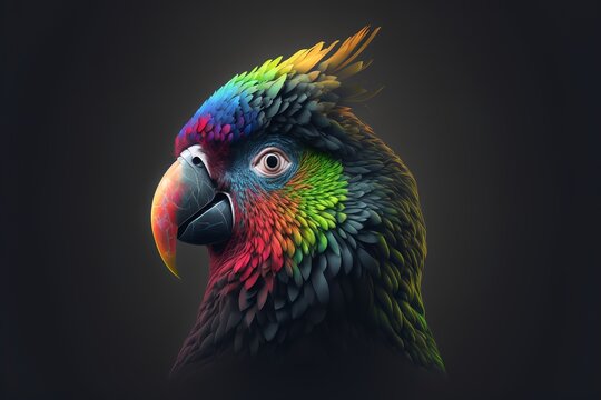 Beautiful and colored animals with glasses, parrot