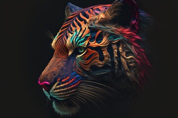Beautiful and colored animals with glasses, tiger