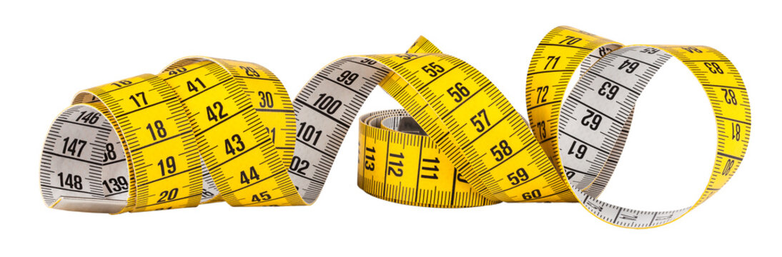 Yellow Tape Measure And A Water Bottle Stock Photo - Download