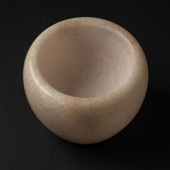Empty stone mortar or bowl