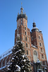 Obraz premium the central Christmas tree in Poland City of Krakow Cloth Market 2023