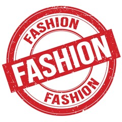 FASHION text written on red round stamp sign