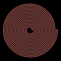 Neon spiral Helix Gyre red color vector illustration image flat style
