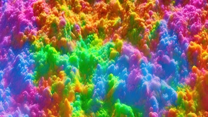 Naklejka na ściany i meble Holi paint and colorful rainbow color powder explosion isolated white wide panorama background.