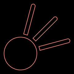 Neon symbol meteorite red color vector illustration image flat style