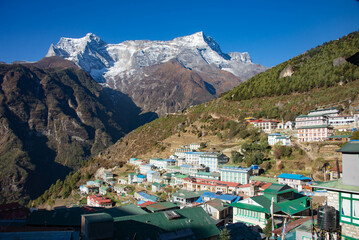 Fototapeta na wymiar View of Namche Bazaar, Everest region, Nepal