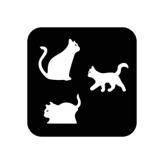 Cat animal vector logo design . icon logo . silhouette logo 