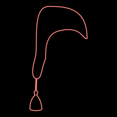 Neon nightcap Hat for sleep red color vector illustration image flat style