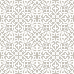 Ancient ceramic tile seamless pattern. Wall or floor texture. Decorative antique stone ornament.