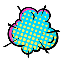 Illustration of comic think cloud. Cartoon pop art creative image.