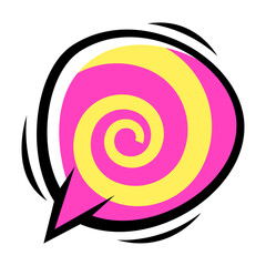 Illustration of comic speech bubble. Cartoon pop art creative image.