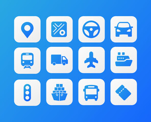 set of transportation icon