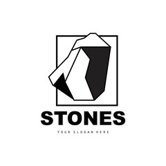 Stone Logo, Vector Stone Modern With Geometry Line Style, Design For Aesthetic Decoration, Brand Modern Product, Simple Icon Abstract Aesthetic Geometry Line