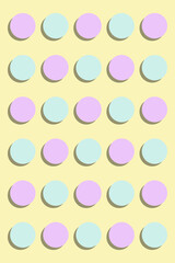 Dotted abstract background, circles illustration, and template for covers banners and ads. Brochure cover design. Yellow background with dots