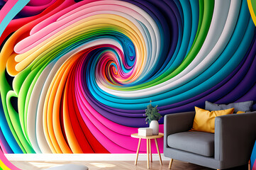 Seamless Abstract Colorful Design, texture, curvy and artistic Illustration pattern