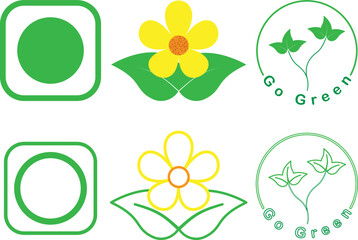 Set of Go Green.With various variant set of icon of Go Green