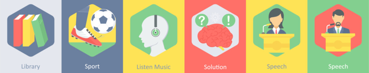 library, sport, listen music