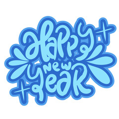 Happy New Year neon calligraphy
