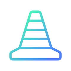 Traffic cone pixel perfect gradient linear ui icon. Road parking. Construction site. Control zone. Line color user interface symbol. Modern style pictogram. Vector isolated outline illustration