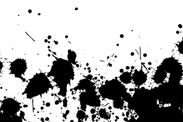 Black Splashes Brush Grunge Transparent Background Vol.1