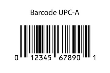 UPC-A barcode isolated on white background. Vector